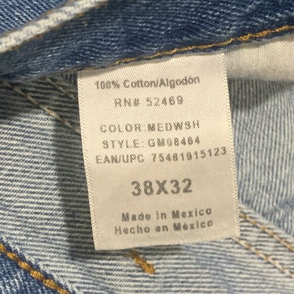 George Mens Size 38x32 Straight Leg Denim Jeans Blue Medium Wash 100% Cotton - Picture 4 of 5